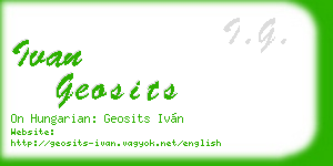 ivan geosits business card